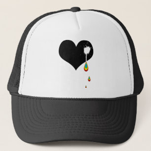 Oke. regenbooghart. trucker pet