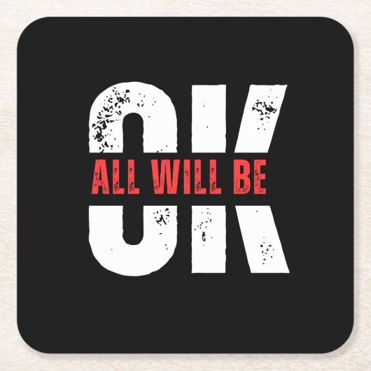 oké vierkante kartonnen onderzetter (Voorkant)