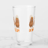 "Oké, we trekken omhoog!" Funny Capybara Meme Glas (Links)