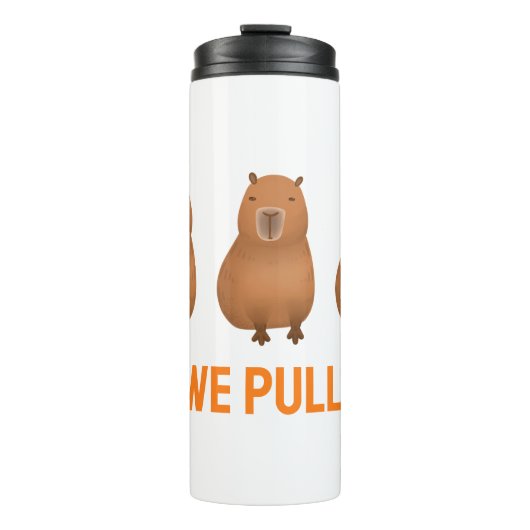 "Oké, we trekken omhoog!" Funny Capybara Meme Thermosbeker (Voorkant)