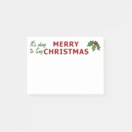 Oké, zeg vrolijk kerstfeest post-it® notes