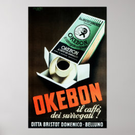 OKEBON CAFFE Instant Italy Coffee Beverage Ad Poster