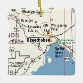 Okeechobee Florida Map Keramisch Ornament