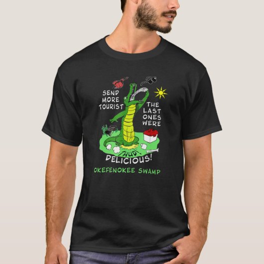 Okefenokee Moeras Alligator Stuur meer toeristisch T-shirt (Voorkant)
