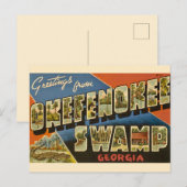 Okefenokee-moeras GA-ansichtkaart Briefkaart (Voorkant / Achterkant)