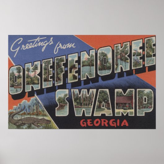 Okefenokee Swamp, Georgia - grote brievenbussen Poster (Voorkant)