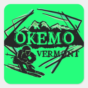 Okemo Vermont groene bergski stickers