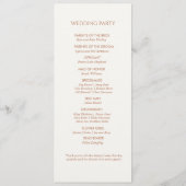 Oker en Ivoor Monogram Welkom Huwelijksprogramma Programma (Achterkant)