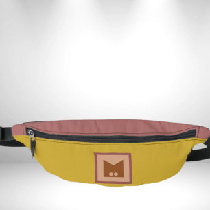 Oker geel rood monogram buik taille zak heuptasje