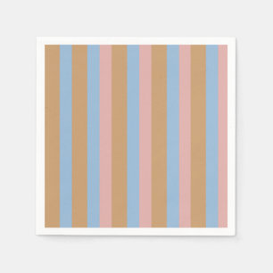 Oker, Roze & Blauwe Strepen Servet