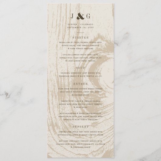 Oker Rustieke Woodgrain Eenvoudige herfst herfst b Menu (Voorkant)