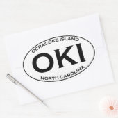 OKI - Ocracoke Island Oval Logo Ovale Sticker (Envelop)