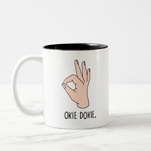 Okie Doke Tweekleurige Koffiemok (Links)