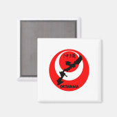 Okinawa Flag en Map Magnet Magneet (Voorkant / Achterkant)