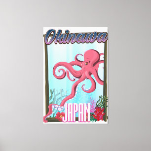 Okinawa Japan Squid reisposter Canvas Afdruk