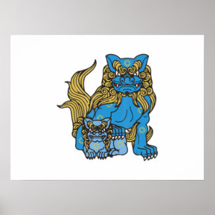 Okinawa Japan Uchinanchu Shisa Dog Ryukyu Island Poster