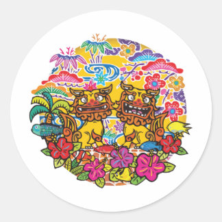 Okinawa Shisha シーサー沖縄 Ronde Sticker