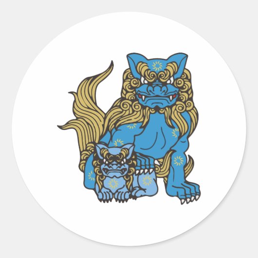Okinawa Shisha シーサー沖縄 Ronde Sticker (Voorkant)