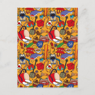 Okinawa thème uchina illustration carte postale 沖 