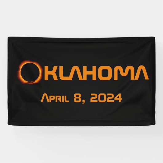 Oklahoma 2024 Totale zonsverduistering Spandoek (Horizontaal)