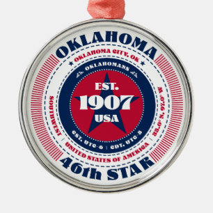 Oklahoma 46e staat kerstversiering metalen ornament