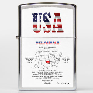 Oklahoma Amerikaanse staat op een kaart en nuttige