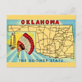 Oklahoma ansichtkaart met vintage kaart
