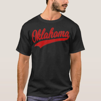 OKLAHOMA BASEBALL SPORTS SCRIPT CURSIEVE VLAGSWOOS T-SHIRT