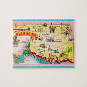 Oklahoma Briefkaart Kaart Jigsaw Puzzle Legpuzzel