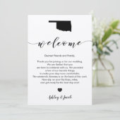 Oklahoma bruiloft welkomstbrief & routebeschrijvin programma (Staand voorkant)