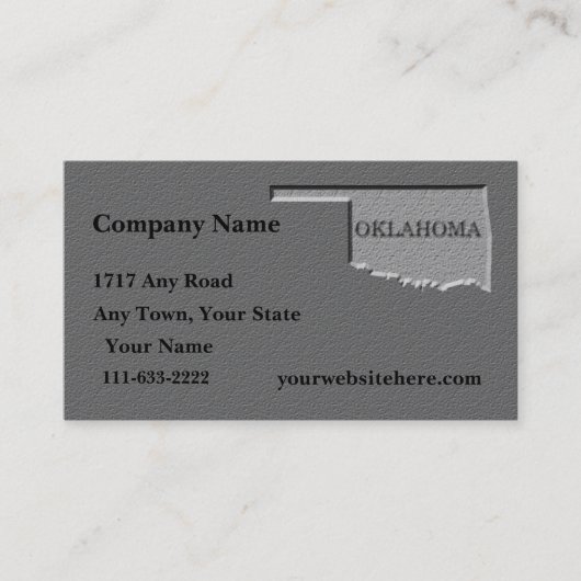 Oklahoma Carte de visite sculpté look pierre (Devant)