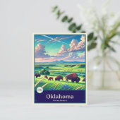 Oklahoma | Carte postale ombragée style Anime (Debout devant)