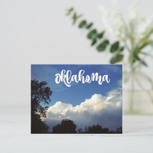Oklahoma Ciel bleu avec nuages Carte postale (Debout devant)