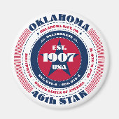 Oklahoma Circle Typographie Souvenir Magnet (Devant)