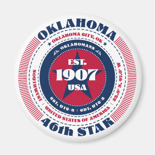Oklahoma Circle Typography Souvenir Magnet Magneet