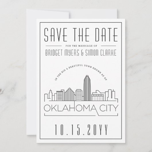 Oklahoma City bruiloft | Skyline De datum opslaan Kaart (Voorkant)