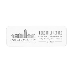 Oklahoma City gestileerde skyline   Etiket