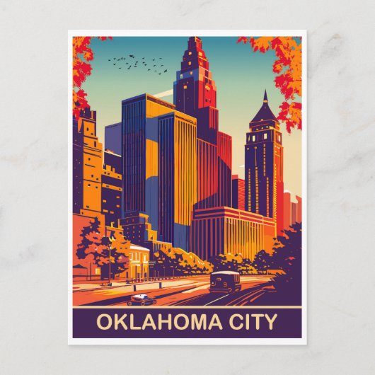 Oklahoma City in de herfst, Reizen Briefkaart (Voorkant)