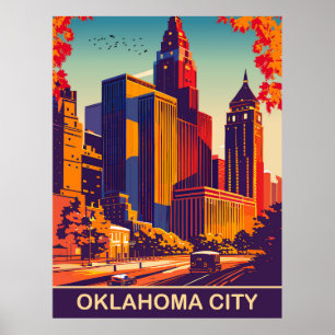 Oklahoma City in de herfst, Reizen Poster