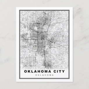 Oklahoma City Map Feestdagenkaart
