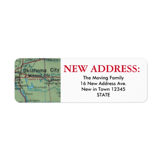 Oklahoma City New Address Label (Voorkant)