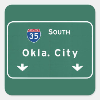 Oklahoma City OK Interstate Highway: Vierkante Sticker
