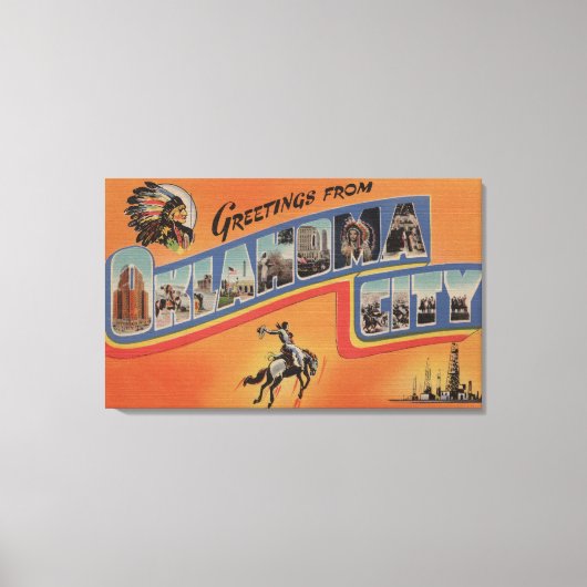 Oklahoma City, Oklahoma - Grote letterscènes Canvas Afdruk (Voorkant)