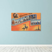 Oklahoma City, Oklahoma - Grote letterscènes Canvas Afdruk (Insitu (Houten vloer))