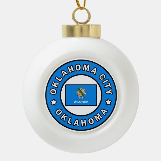Oklahoma City Oklahoma Keramische Bal Ornament (Voorkant)