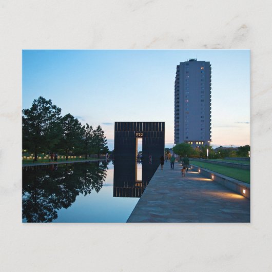 Oklahoma City Reflecting Pool Gate 9:03 Briefkaart (Voorkant)
