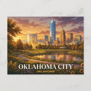 Oklahoma City Reisansichtkaart Skyline Souvenir Briefkaart