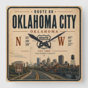 Oklahoma City Route 66-monument Vierkante Klok