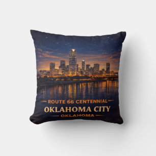 Oklahoma City Route 66 Skyline Bank Decor Kussen