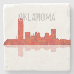 OKLAHOMA CITY SKYLINE - Stone Beverage Coasters Stenen Onderzetter